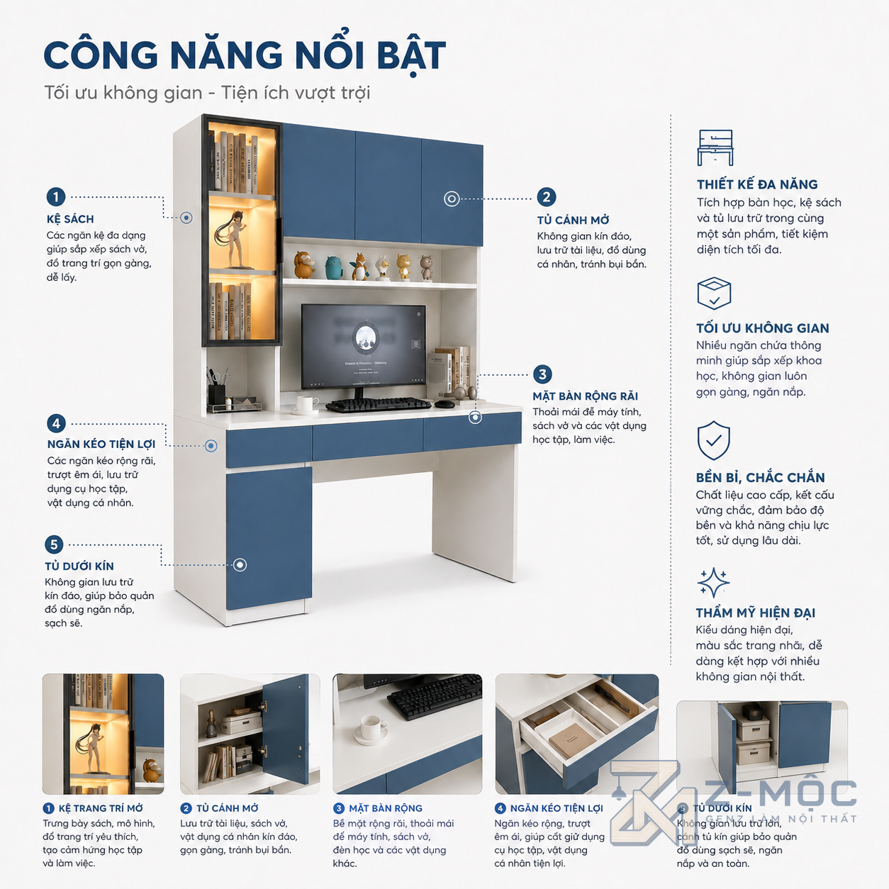 Tăng khả năng lưu trữ với nhiều ngăn tiện dụng