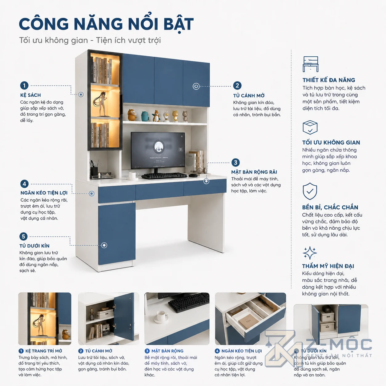 Tăng khả năng lưu trữ với nhiều ngăn tiện dụng