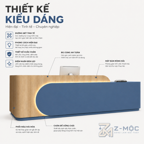 Thiết kế bo cong hiện đại, dễ tạo điểm nhấn