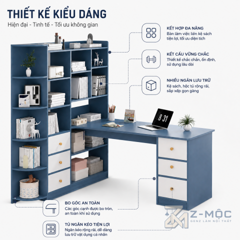 Thiết kế chữ L tận dụng hiệu quả diện tích