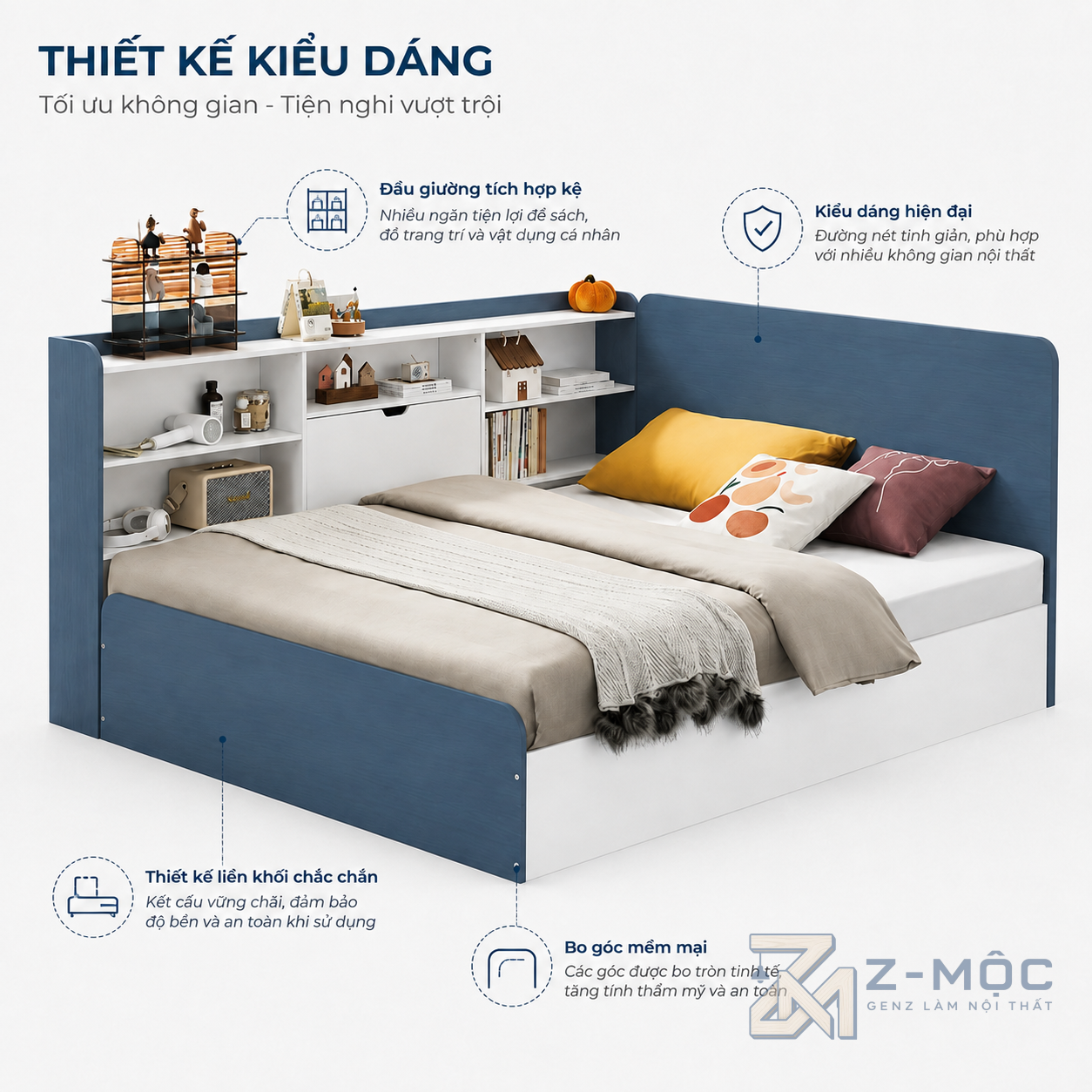 Thiết kế gọn gàng, phù hợp nhiều phong cách nội thất