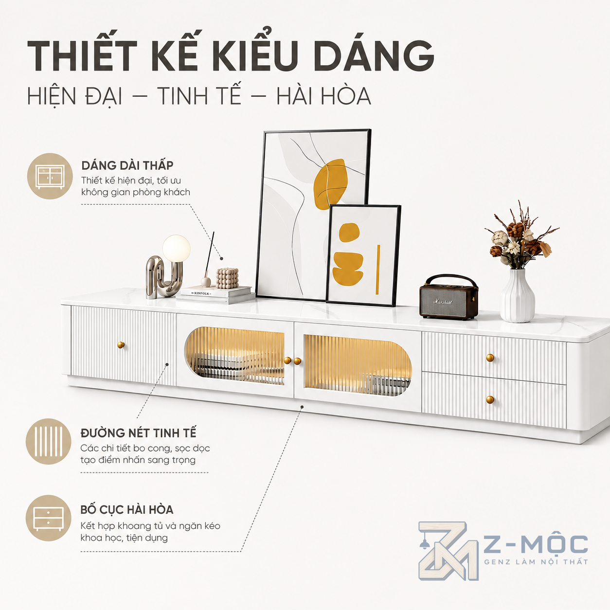 Thiết kế hiện đại, cánh kính sọc tạo điểm nhấn