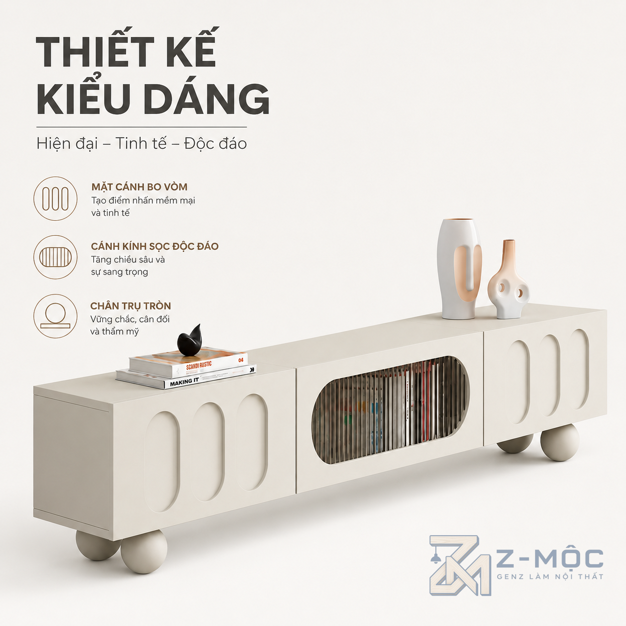Thiết kế hiện đại, đường nét mềm mại