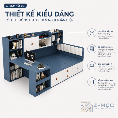 Thiết kế hiện đại, liền khối và gọn gàng