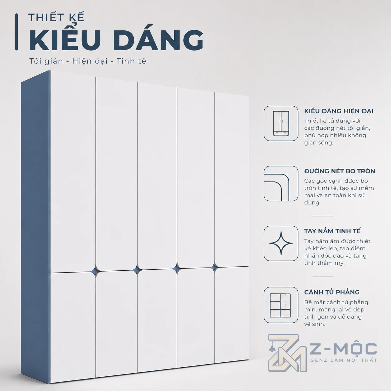 Thiết kế hiện đại phù hợp nhiều phong cách nội thất