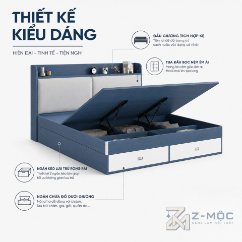 Thiết kế hiện đại tạo điểm nhấn cho phòng ngủ