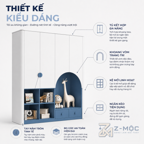 Thiết kế hiện đại tạo điểm nhấn cho phòng ngủ của bé