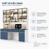 Thiết kế liền khối, kết hợp bàn làm việc và tủ sách