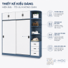 Thiết kế phối trắng xanh hiện đại, tạo điểm nhấn cho phòng ngủ