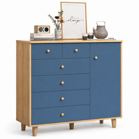 Tủ Đựng Đồ Nhiều Ngăn Phối Cánh Màu Xanh ZM-94016 - 1000x350x900mm - ZM-94016.1