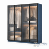 Tủ Quần Áo 4 Cánh Kính Sọc Màu Xanh ZM-10036 - 1600x600x1800mm - ZM-10036.3