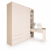 Tủ Quần Áo Kết Hợp Bàn Làm Việc Màu Kem ZM-10042 - 1600x600x2400 + Bàn làm việc 1400x600x2400mm - ZM-10042.2