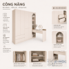 Tủ Quần Áo Kết Hợp Bàn Làm Việc Màu Kem ZM-10042 - ảnh chi tiết 4