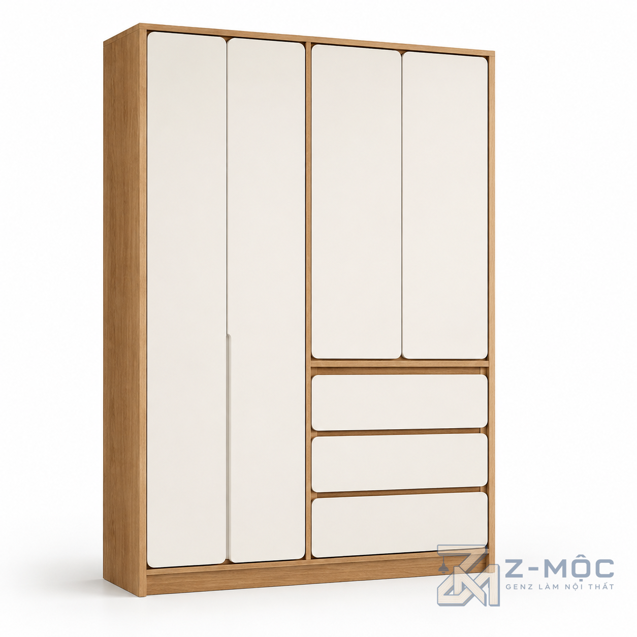 Tủ Quần Áo Khung Xanh Phối Cánh Trắng Nhiều Khoang ZM-10039 - ảnh chi tiết 9