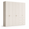 Tủ Quần Áo Màu Trắng Kem Thiết Kế Đơn Giản Hiện Đại ZM-10044 - 2400x600x2400mm - ZM-10044.2