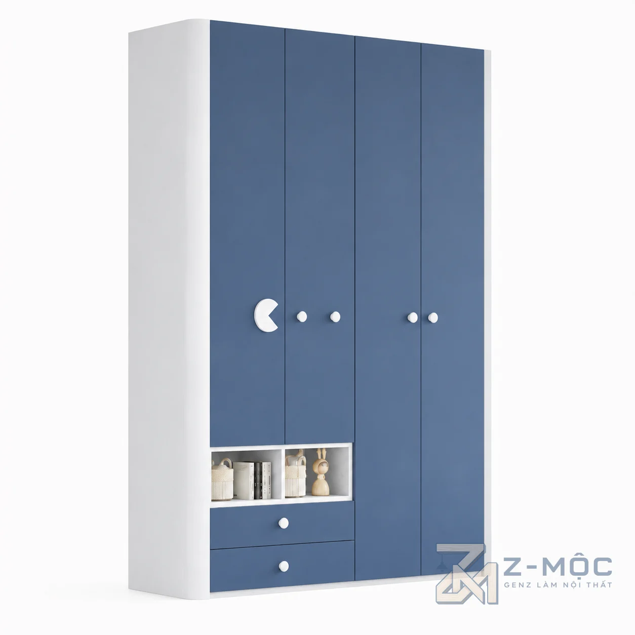 Tủ Quần Áo Trẻ Em Nhiều Cánh Thiết Kế Nhiều Ngăn Cho Bé ZM-10043 - 1600x600x2400mm - ZM-10043.1