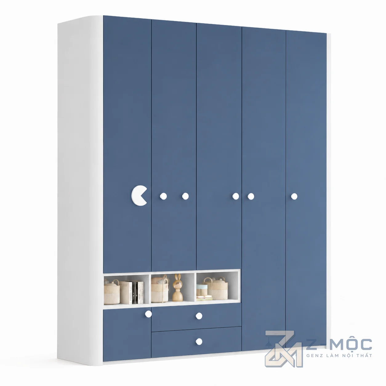 Tủ Quần Áo Trẻ Em Nhiều Cánh Thiết Kế Nhiều Ngăn Cho Bé ZM-10043 - 2000x600x2400mm - ZM-10043.2