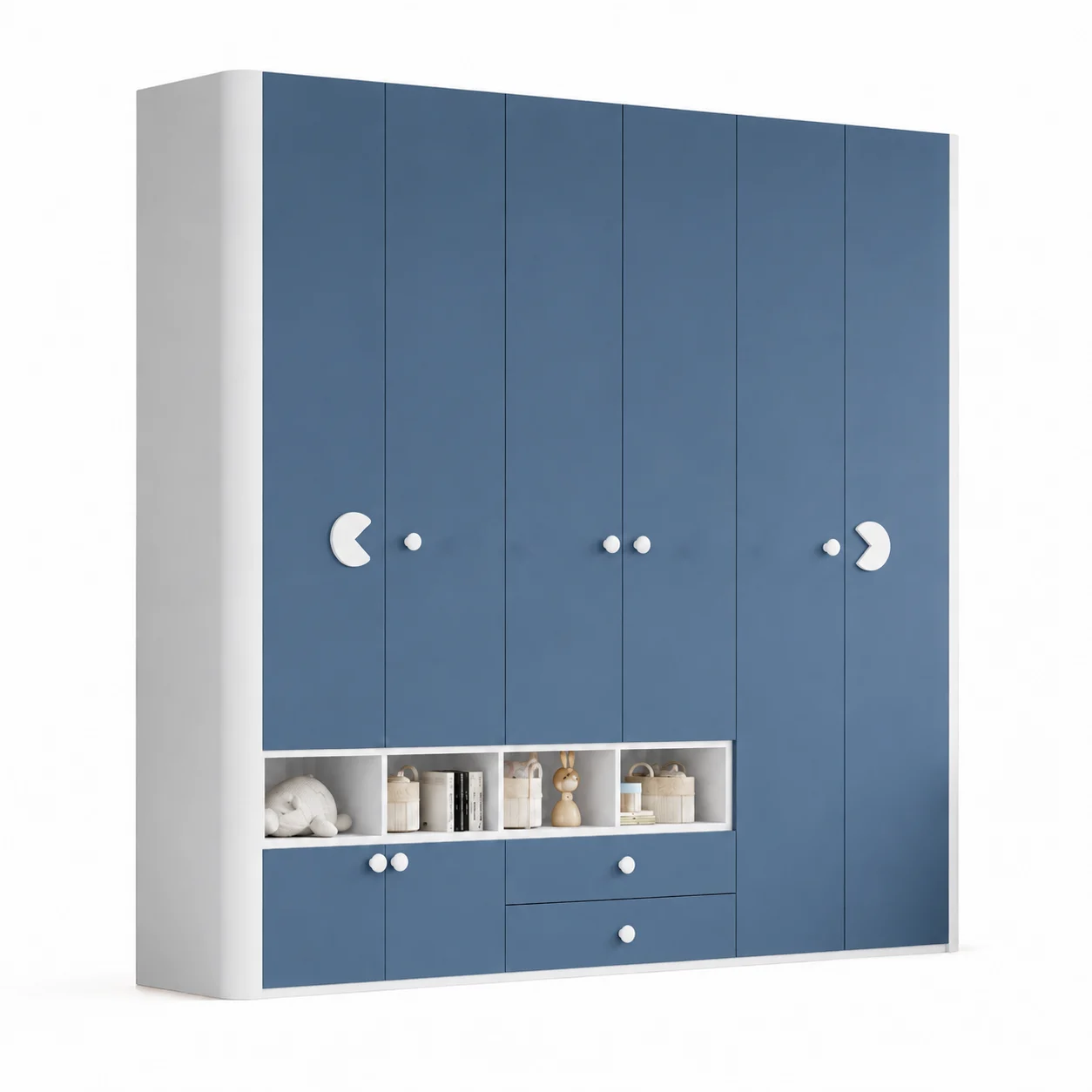 Tủ Quần Áo Trẻ Em Nhiều Cánh Thiết Kế Nhiều Ngăn Cho Bé ZM-10043 - 2400x600x2400mm - ZM-10043.3