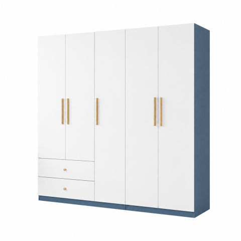 Tủ Quần Áo Xanh Cánh Trắng 2 Ngăn Kéo ZM-10023 - 2000x600x2000mm - ZM-10023.2