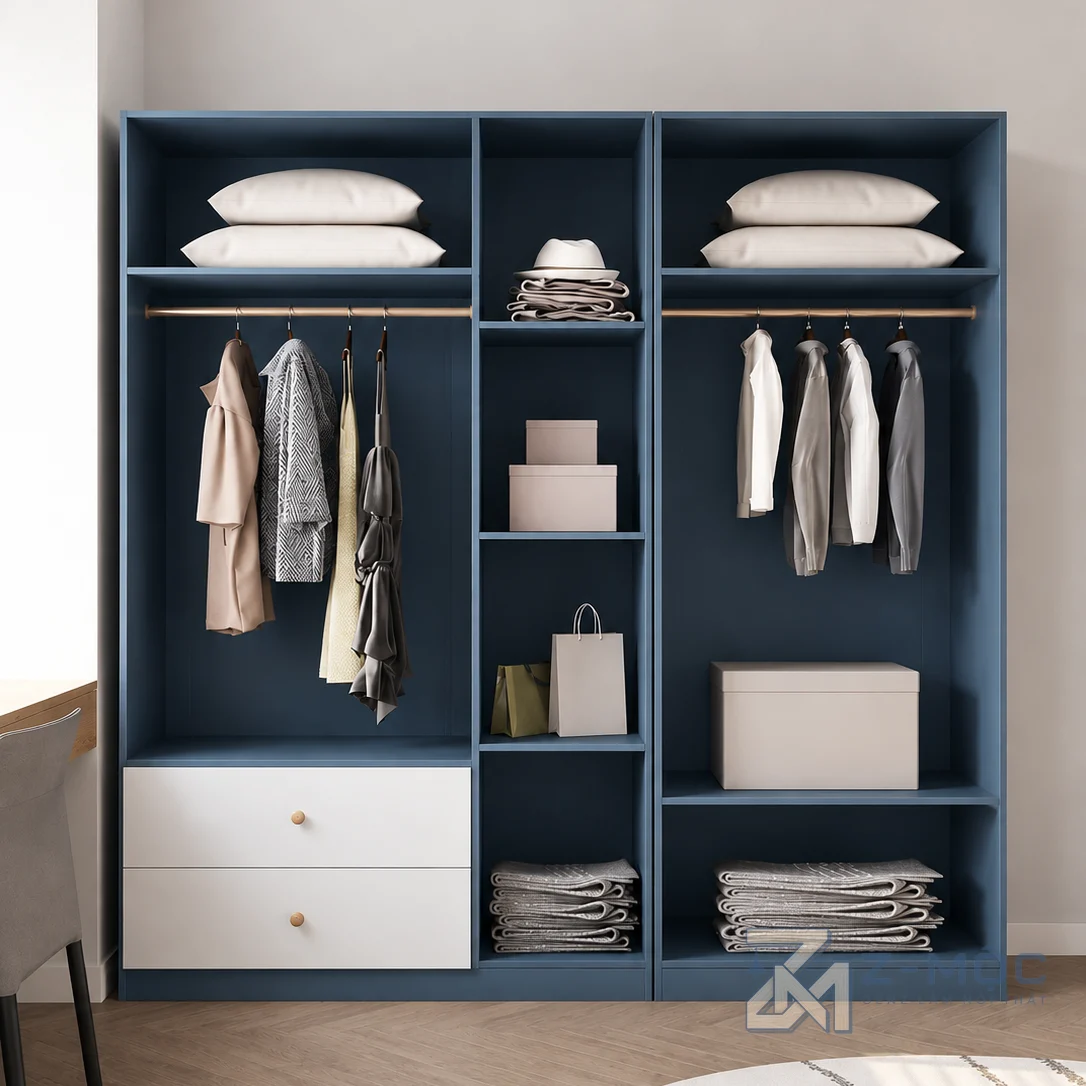 Tủ Quần Áo Xanh Cánh Trắng 2 Ngăn Kéo ZM-10023 - ảnh chi tiết 5