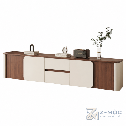 Tủ Tivi Xanh Trắng Gỗ MDF Hiện Đại ZM-90005 - ảnh chi tiết 1