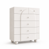 Tủ Trang Trí 6 Ngăn Kéo Màu Trắng Chân Bi ZM-94022 - 800x400x1000mm - ZM-94022.1