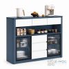 Tủ Trang Trí Cánh Kính Có Ngăn Kéo Phối Màu Xanh Trắng ZM-94017 - 1200x300x900mm - ZM-94017.1