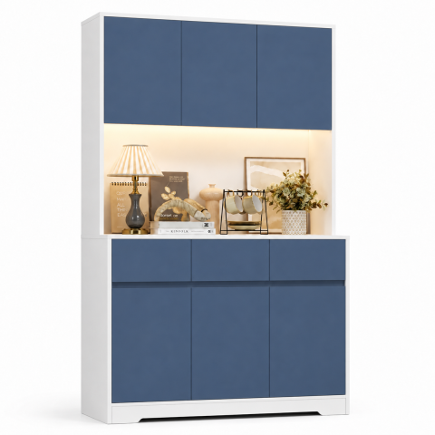 Tủ Trang Trí Khung Trắng Cánh Xanh Cho Phòng Khách ZM-94013 - 1000x400x1800mm - ZM-94013.1