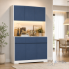 Tủ Trang Trí Khung Trắng Cánh Xanh Cho Phòng Khách ZM-94013 - ảnh chi tiết 7
