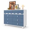 Tủ Trang Trí Mặt Ngăn Kéo Lượn Sóng Màu Xanh Phối Trắng ZM-94023 - 1200x400x850mm - ZM-94023.2