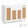 Tủ Trang Trí Mây Đan 3 Cánh Trắng Tay Nắm Vàng ZM-94024 - 1600x350x900mm - ZM-94024.2