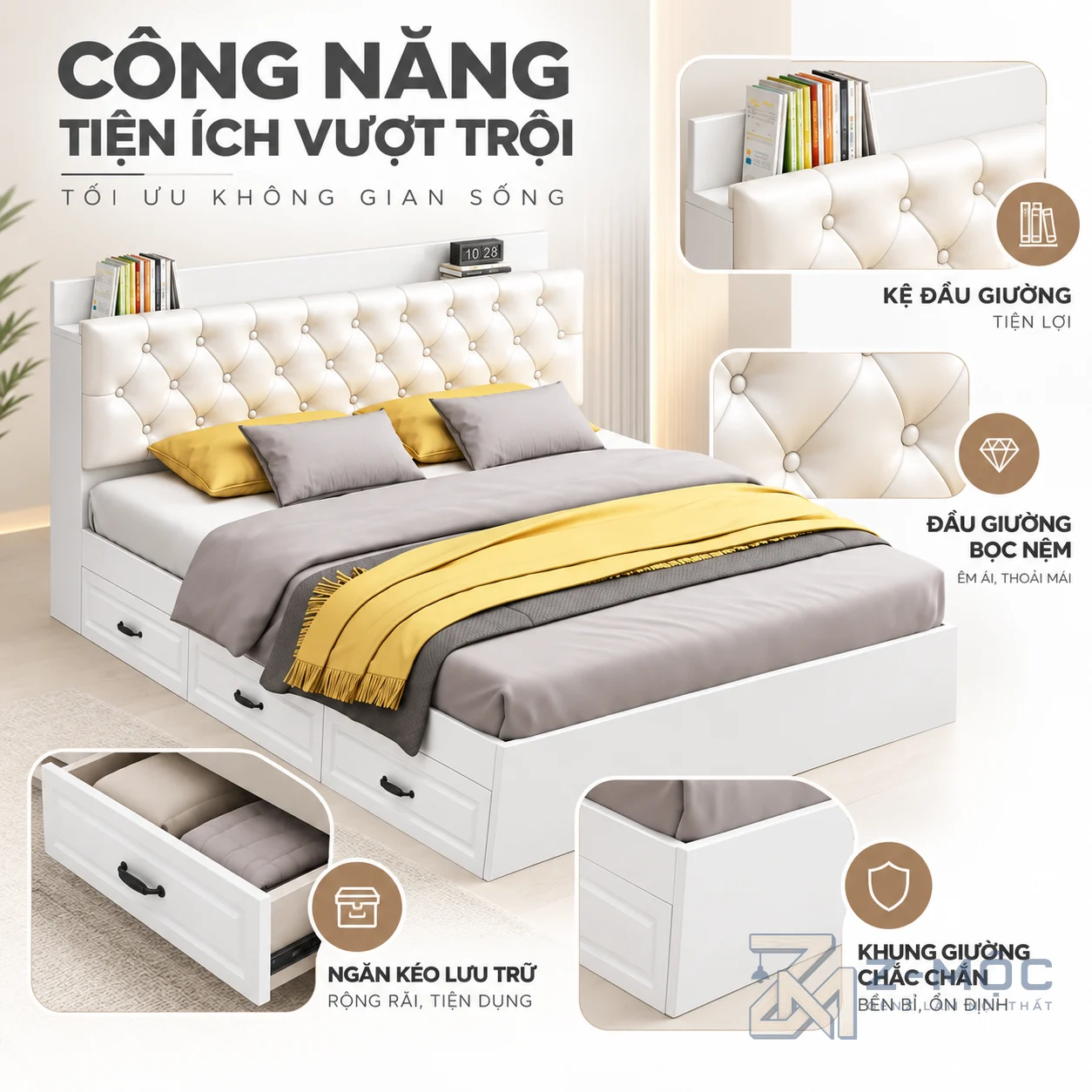 3 ngăn kéo tăng không gian lưu trữ