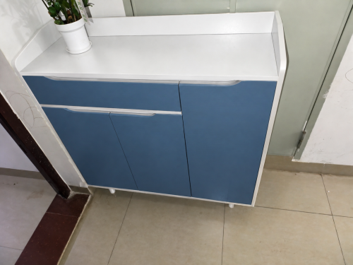 Tủ Giày Hiện Đại Có Chân Gỗ Màu Trắng Xanh ZM-95005 photo review