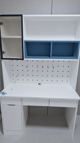 Bàn Học Liền Kệ Có Bảng Pegboard Trắng Xanh ZM-70067 photo review