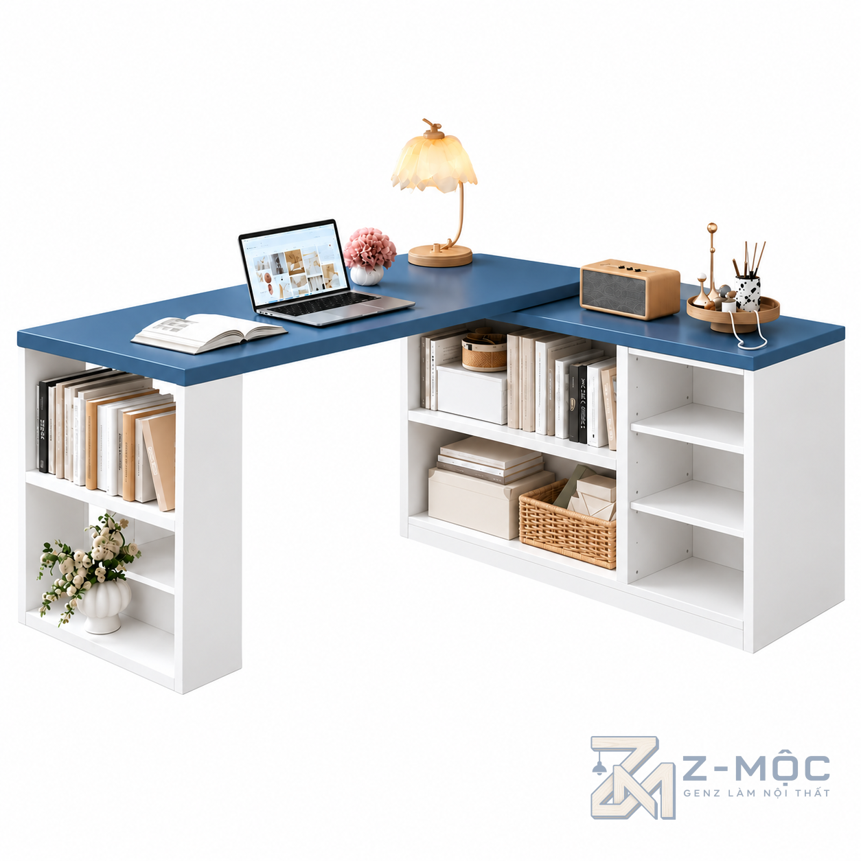 Bàn học chữ L thiết kế đơn giản hiện đại ZM-70061 - ảnh chi tiết 6