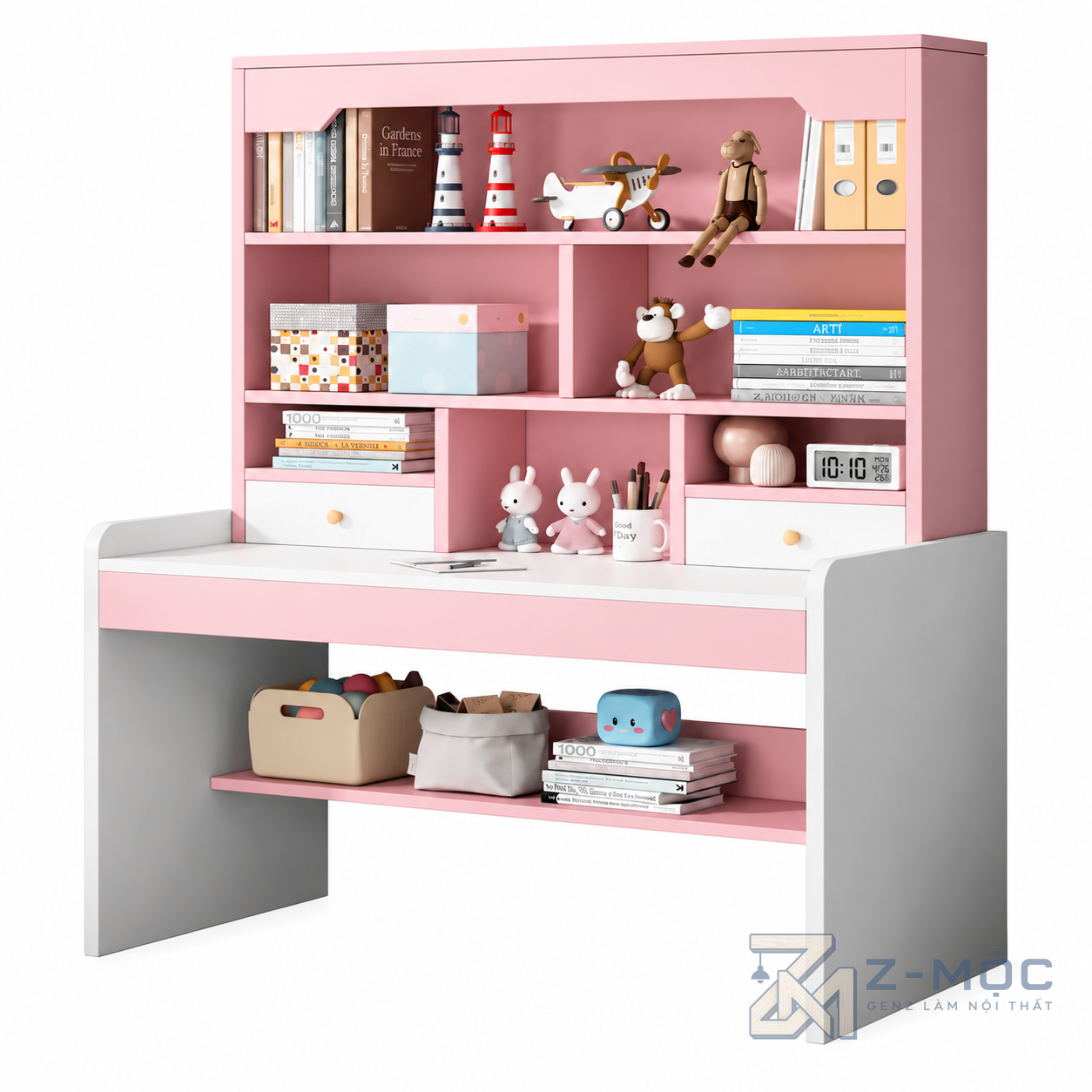 Bàn Học Liền Giá Sách Nhiều Ngăn Nhỏ Gọn ZM-70082 - ảnh chi tiết 1