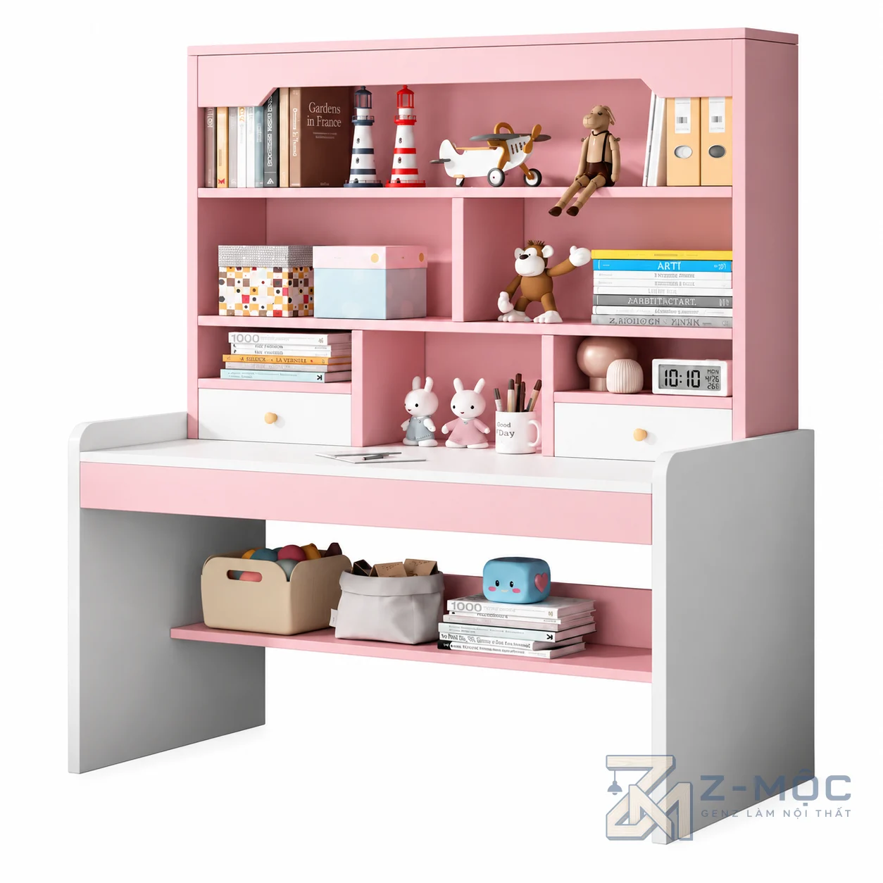 Bàn Học Liền Giá Sách Nhiều Ngăn Nhỏ Gọn ZM-70082 - ảnh chi tiết 1