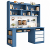 Bàn Học Liền Kệ Màu Xanh Nhiều Ngăn Đa Năng ZM-70070 - 1400x600x1900mm - ZM-70070.2