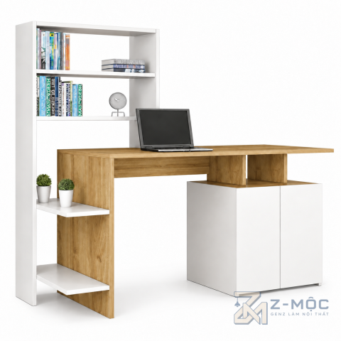 Bàn Học Liền Kệ Sách Kiểu Dáng Nhỏ Gọn Độc Đáo ZM-70081 - ảnh chi tiết 1