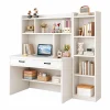 Bàn Học Liền Kệ Sách Màu Trắng Nhiều Tầng ZM-70064 - 1200x600x1650mm + Kệ 400x250x1650mm - ZM-70064.4