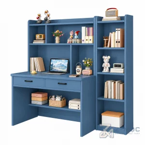 Bàn Học Liền Kệ Sách Màu Trắng Nhiều Tầng ZM-70064 - ảnh chi tiết 1