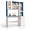 Bàn Học Liền Kệ Sách Màu Trắng Phối Xanh ZM-70071 - 1400x600x1800mm - ZM-70071.2