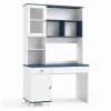 Bàn Học Liền Kệ Sách Màu Trắng Xanh Hiện Đại ZM-70083 - 1400x600x2000mm - ZM-70083.2