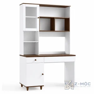 Bàn Học Liền Kệ Sách Màu Trắng Xanh Hiện Đại ZM-70083 - ảnh chi tiết 2