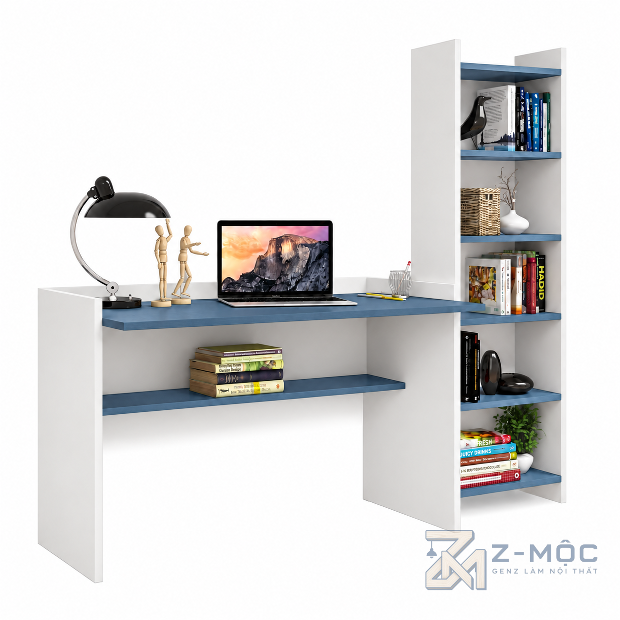 Bàn Học Và Làm Việc Kèm Giá Sách Đơn Giản ZM-70085 - ảnh chi tiết 1