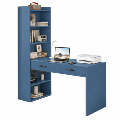 Bàn Học Và Làm Việc Kèm Kệ Sách Dáng Đứng Xanh ZM-70054 - 1400x500x750mm + Kệ 530x240x1700mm - ZM-70054.2