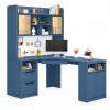 Bàn Làm Việc Chữ L Liền Tủ Kệ Đa Năng ZM-70072 - 1200x600x750mm + Kệ 1200x400x1800mm - ZM-70072.1