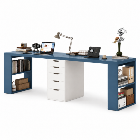 Bàn Làm Việc Đôi Có Kệ Ngăn Kéo ZM-70062 - Bàn đôi x2 1400x600x750mm - ZM-70062.4
