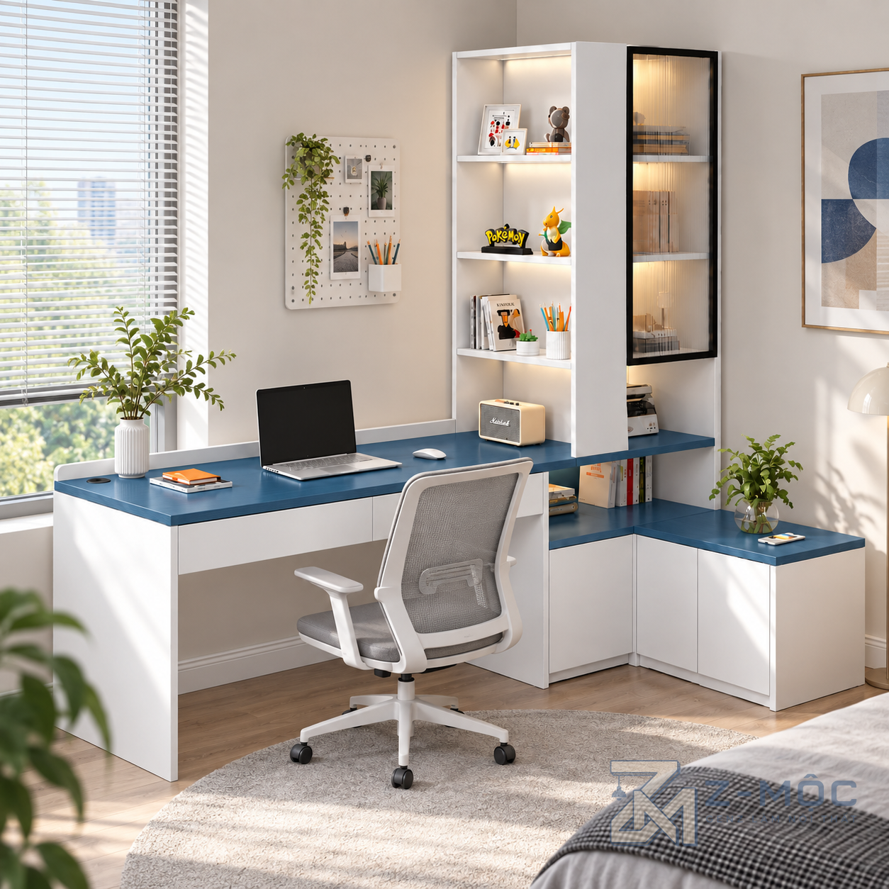 Bàn Làm Việc Liền Tủ Kệ Thiết Kế Độc Đáo Hiện Đại ZM-70074 - ảnh chi tiết 6