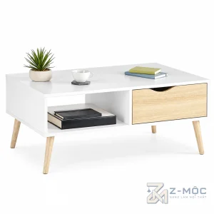 Bàn Trà Phòng Khách Có Ngăn Kéo Chân Gỗ ZM-91004 - ảnh chi tiết 1